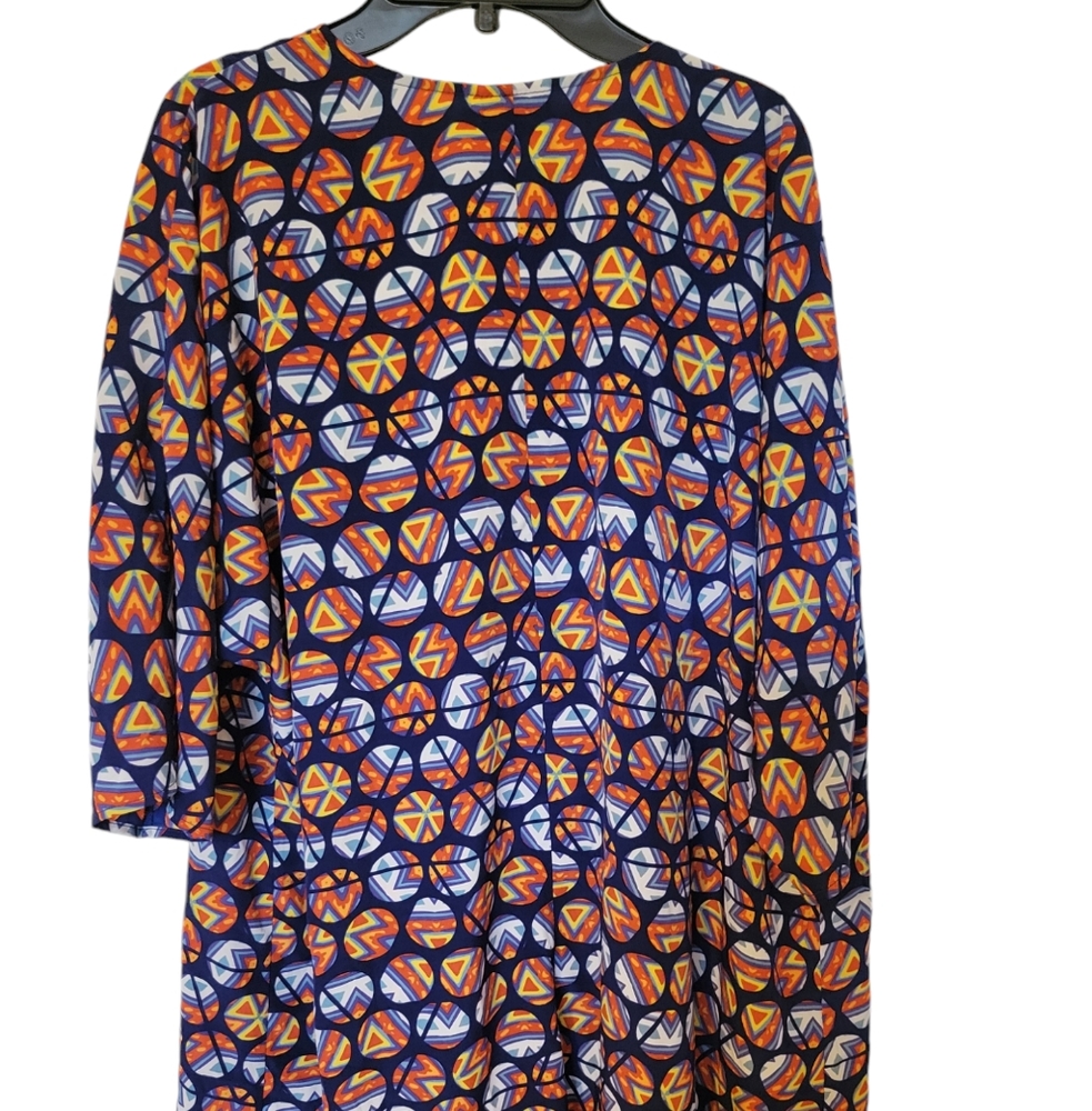 LuLaRoe Womens Kimono,cover up Sz small Lindsay Blue Orange Yellow Circles NWOT